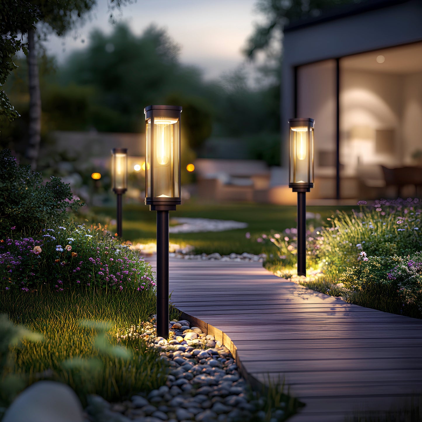 Waterproof Solar Garden Pathway Lights with Automatic On And Off