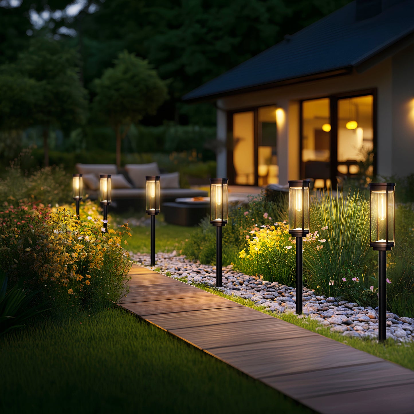 Waterproof Solar Garden Pathway Lights with Automatic On And Off