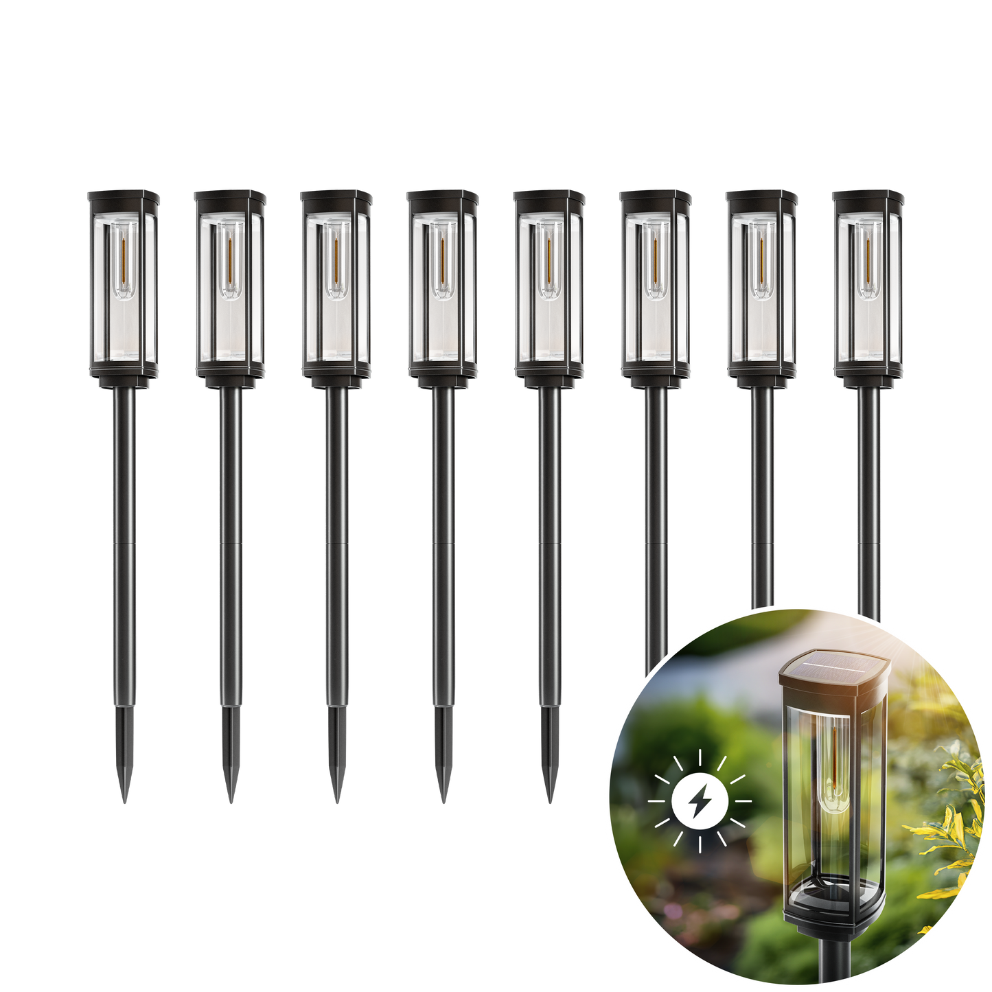 Waterproof Solar Garden Pathway Lights with Automatic On And Off