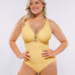 Smart Sculpt™ Ruched U-Wire Cut Out Shaping Swimsuit